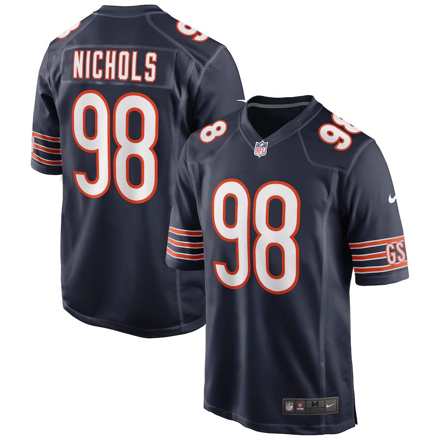 Men Chicago Bears #98 Bilal Nichols Nike Navy Game NFL Jersey